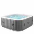 73''Inflatable Hot Tub, Outdoor Hot Tub for 6 Person Indoor Home Spa with Hidden Machine, 130 Massage Jets, Lockable Cover, Storage Bag, 4 Filters, 2 Cup Holders, Max 104℉, 910L Capacity