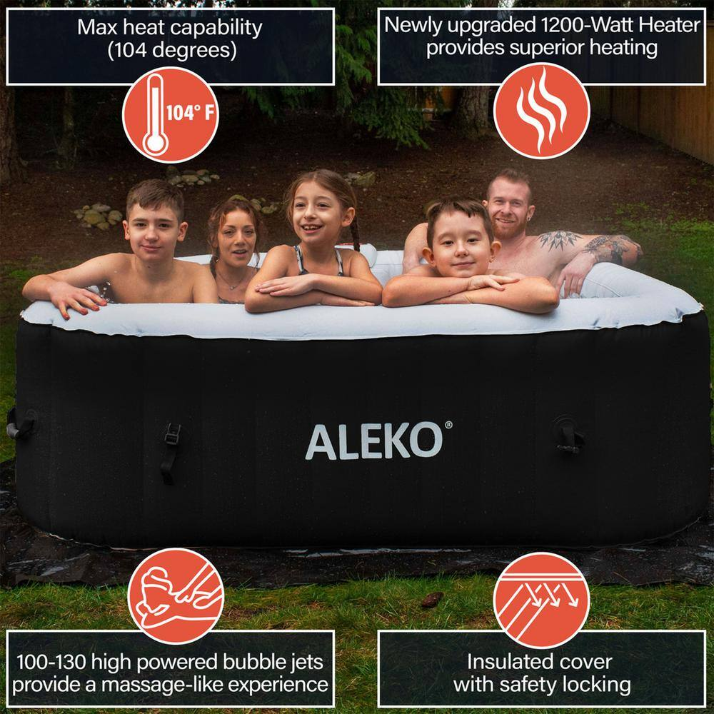 6-Person 130-Jet Inflatable Hot Tub with Cover
