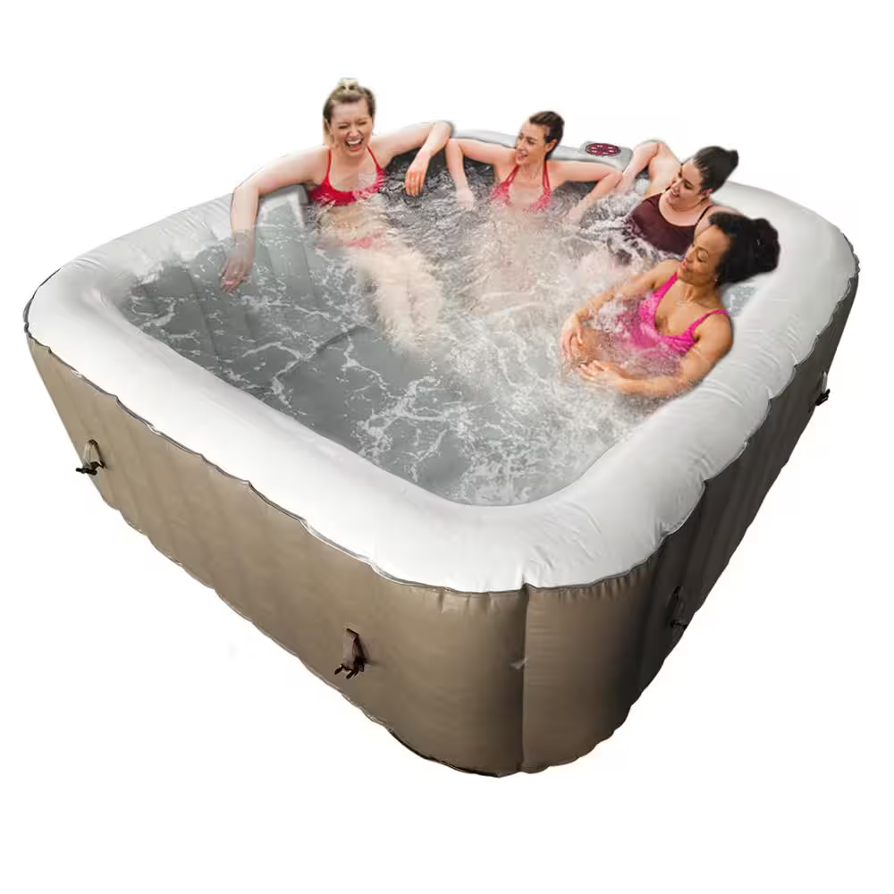 6-Person 130-Jet Inflatable Hot Tub with Cover